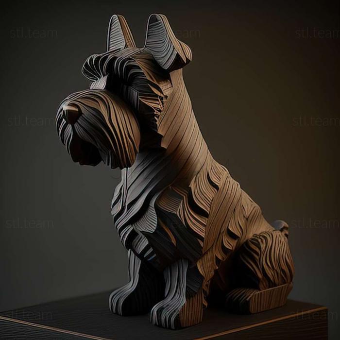 3D model Zwergschnauzer dog (STL)